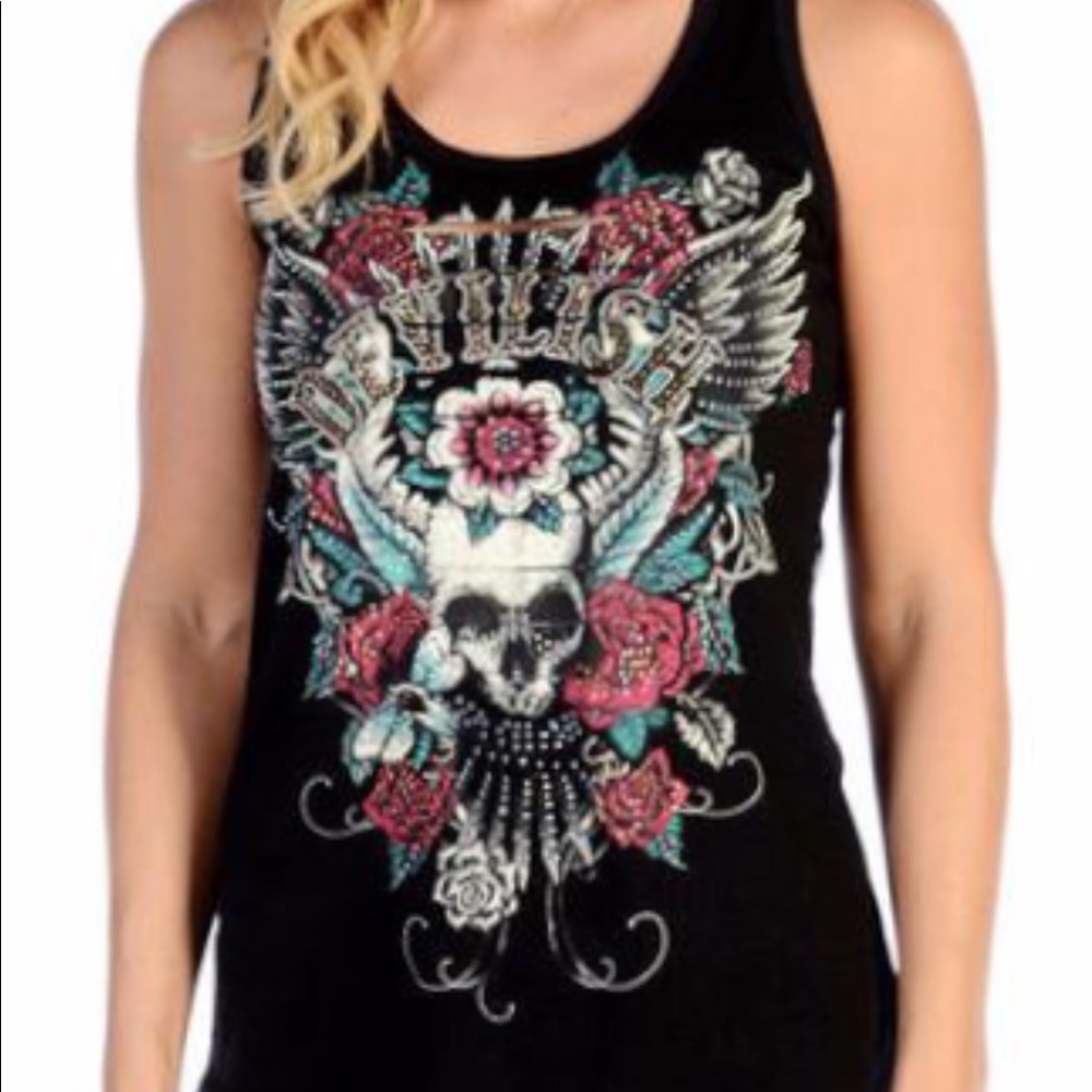 2X women’s motorcycle bling top